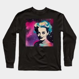 Vintage Retro Bette Davis in the Galaxy Long Sleeve T-Shirt